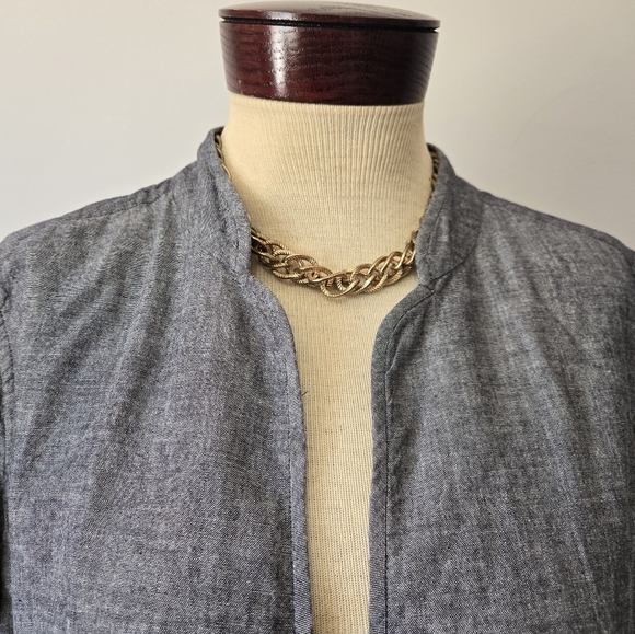 EILEEN FISHER lightweight Denim Blazer Jacket. Size Medium - Picture 3 of 12